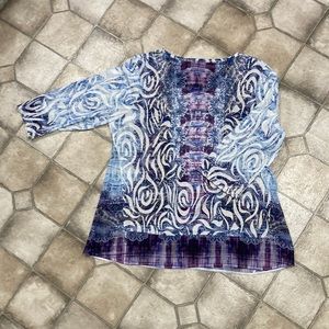 3/$15 Distressed Boho Blouse XL